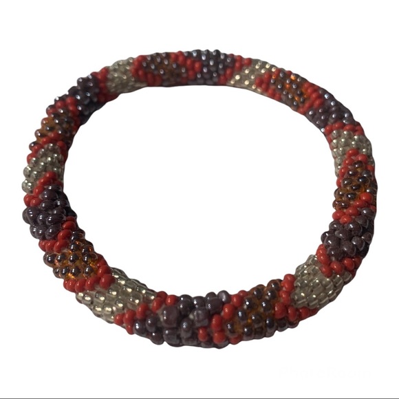 Sashkaco Jewelry - 5 for 20 Sashkaco orange bracelet with purple & silver beaded detail